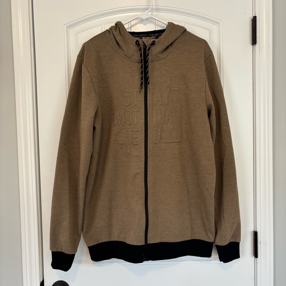 Crivit Men's Casual Full Zip Tan Hoodie Size XL